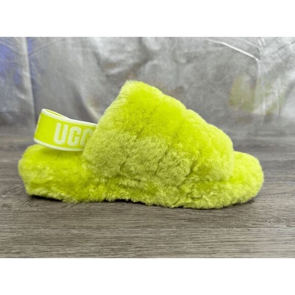 UGG Women's Fluff Yeah Slide Sandals - Key Lime 6M - Picture 4 of 11